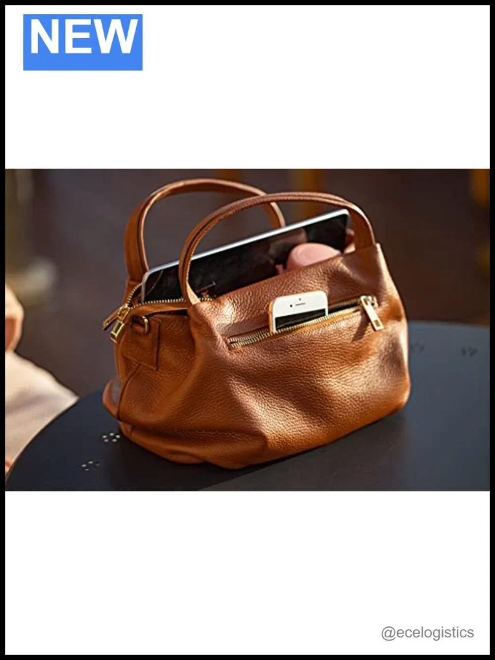 Genuine Italian Leather Satchel Purse and Wallet Bundle for Women